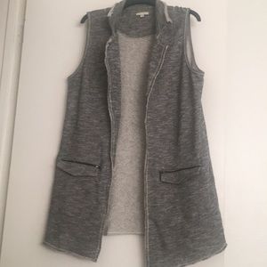 Pleione distressed long vest